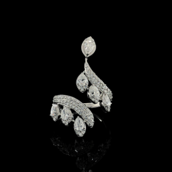 Lab-Grown Diamond Pear Drop Wrap Designer Ring